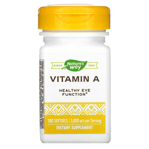 Nature's Way, Vitamin A, 3,000 mcg, 100 Softgels