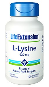 Life Extension L-lysine 620mg 100 Veggie Caps - Dietary Supplement