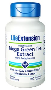 Life Extension Mega Green Tea Extract Decaffeinated 100 Veggie Caps
