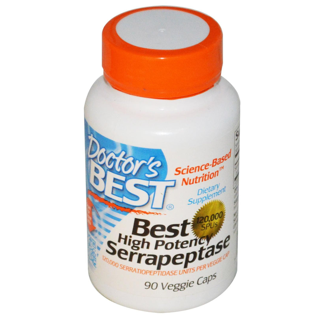 Doctor's Best High Potency Serrapeptase 120,000 SPU's 90 Veggie Caps