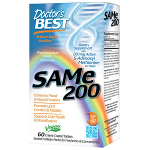 Doctor's Best SAMe 200 60 Enteric Coated Tablets - Dietary Supplement