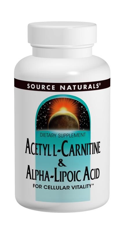 Source Naturals Acetyl L-Carnitine & Alpha Lipoic Acid 650 mg 60 Tablets