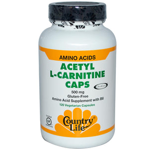 Country Life, Gluten Free, Acetyl L-Carnitine Caps, 500 mg, 120 Veggie Capsules