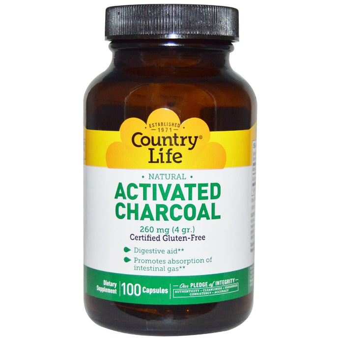 Country Life Activated Charcoal 260mg 100 Capsules