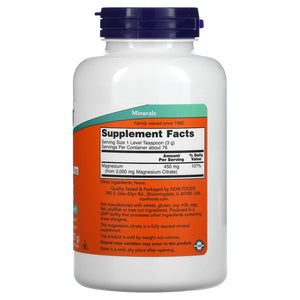 Now Foods Magnesium Citrate 227grams - Dietary Supplement