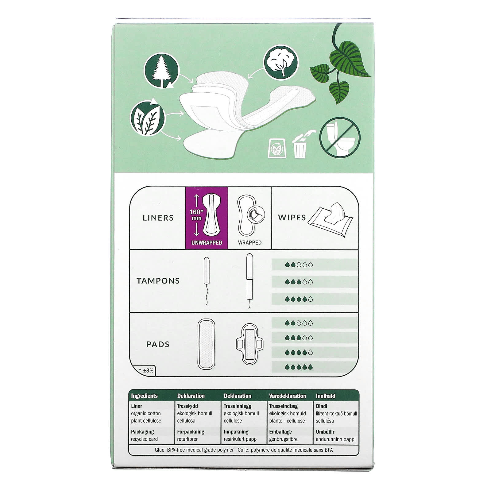 Natracare, Panty Liners, Tanga, Organic Cotton, 30 Panty Liners