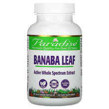 Load image into Gallery viewer, Paradise Herbs, Banaba Leaf, 180 Vegetarian Capsules