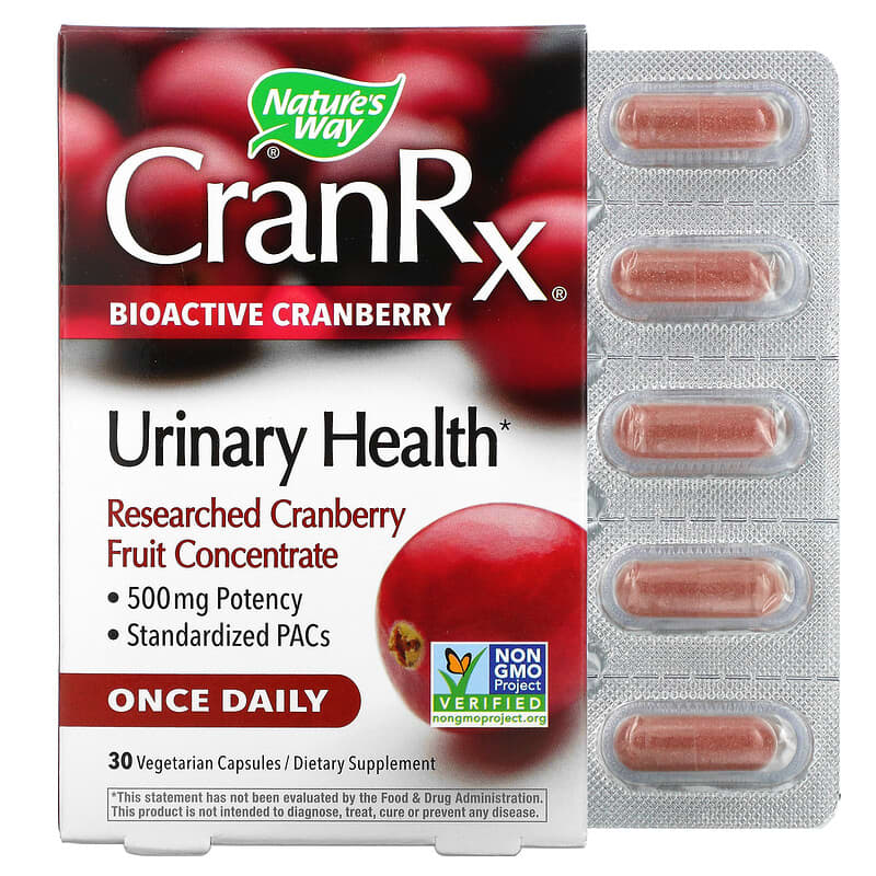 Nature's Way CranRx Urinary Health Bioactive Cranberry 500mg 30 Vegetarian Capsules