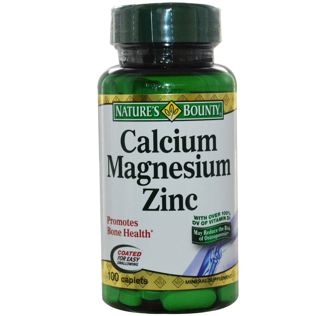 Nature's Bounty Calcium, Magnesium, Zinc, 100 Caplets