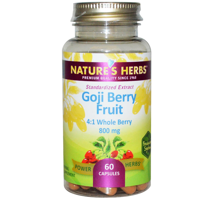 Nature's Herbs, Goji Berry Fruit, 800 mg, 60 Capsules