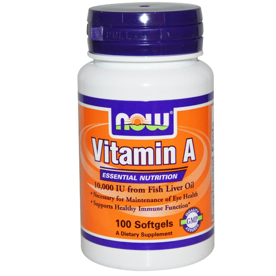 Now Foods Vitamin A 10,000 IU 100 Softgels - Dietary Supplement