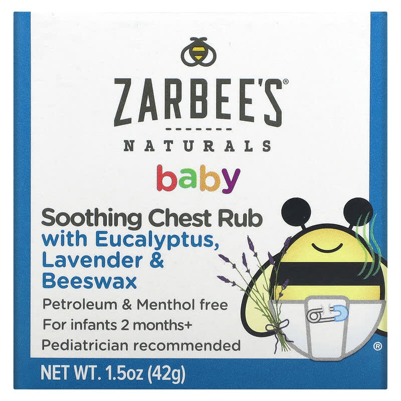 Zarbee's, Baby, Soothing Chest Rub with Eucalyptus, Lavender & Beeswax, 1.5 oz (42 g)