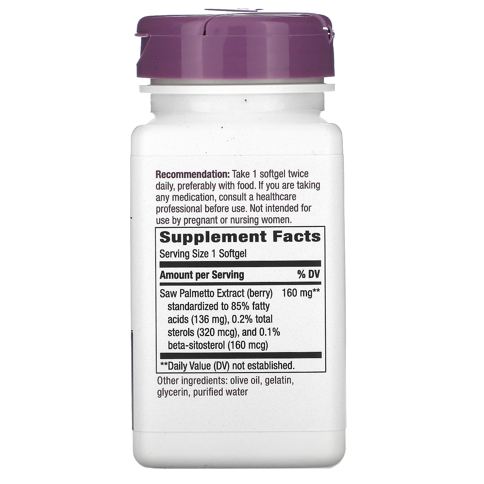 Nature's Way, Saw Palmetto, 160 mg, 60 Softgels EXP 30/6/24