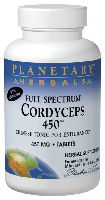 Planetary Herbals, Cordyceps 450, Full Spectrum, 450 mg, 120 Tablets