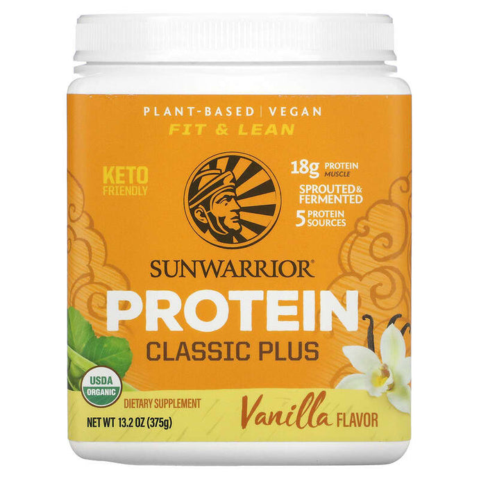Sunwarrior, Protein Classic Plus, Plant Based, Vanilla, 13.2 oz (375 g)