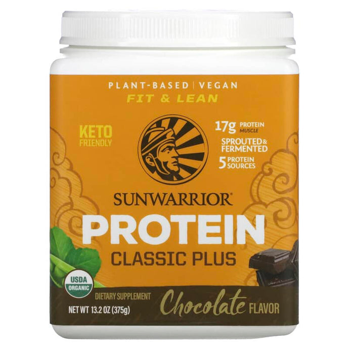 Sunwarrior, Classic Plus Protein, Plant Based, Chocolate, 13.2 oz (375 g)