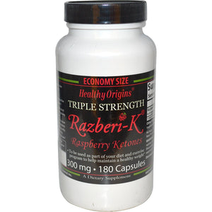 Healthy Origins, Razberi-K, Raspberry Ketones, 300 mg, 180 Capsules