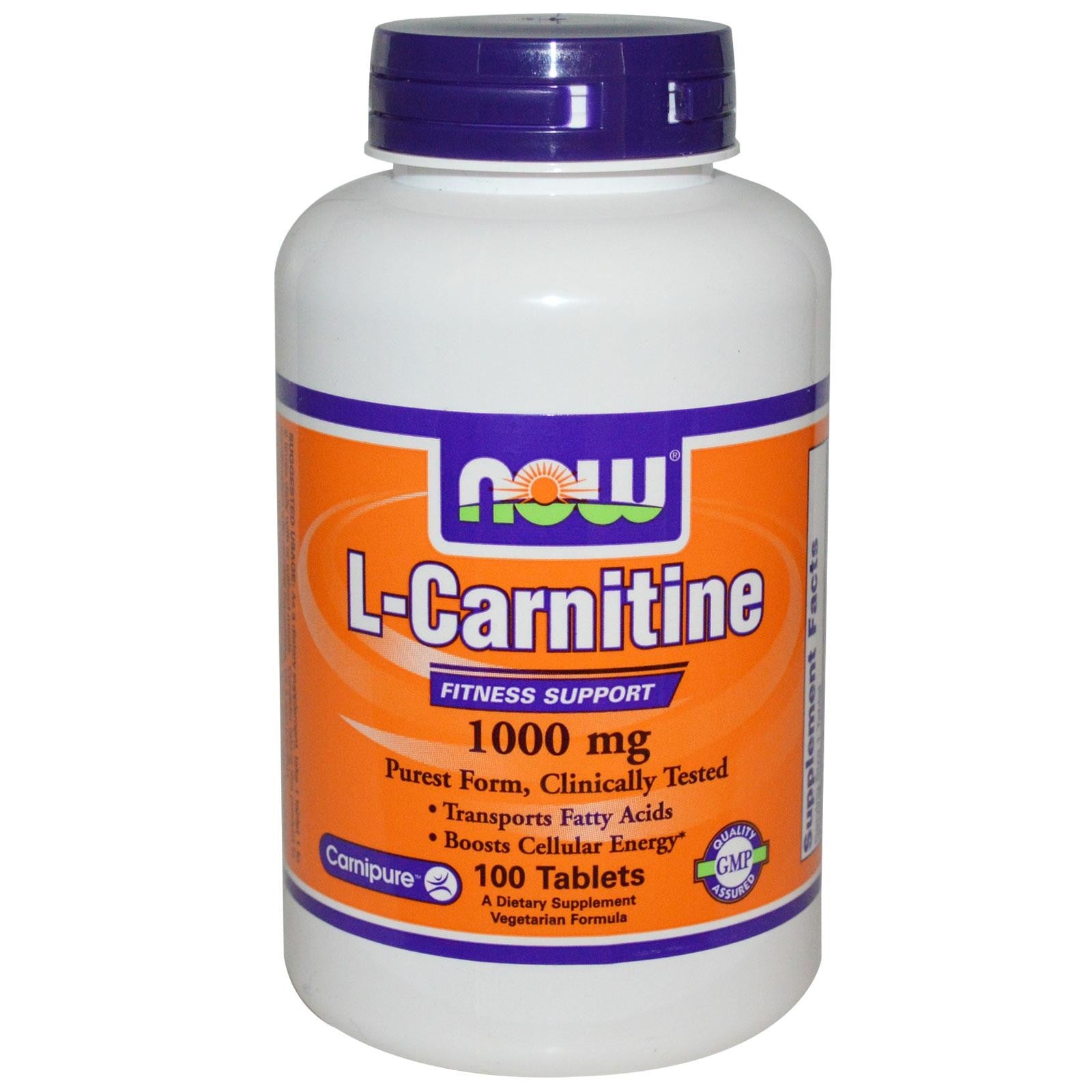 Now Foods L-Carnitine 1000 mg 100 Tablets - Dietary Supplement