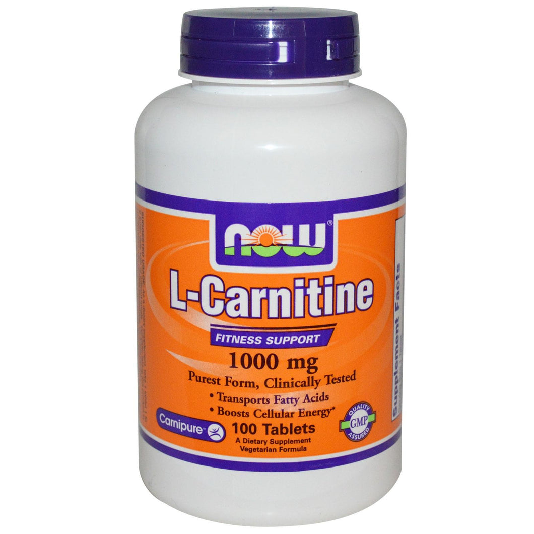 Now Foods L-Carnitine 1000 mg 100 Tablets - Dietary Supplement