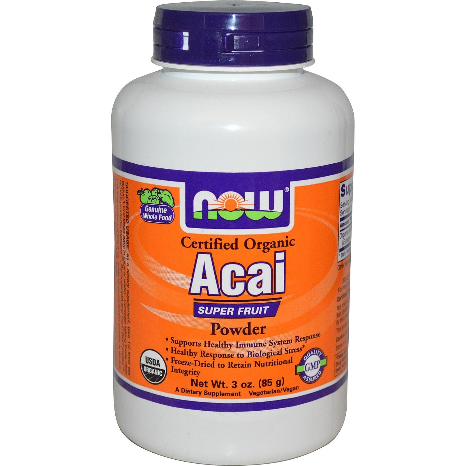 Now Foods, Acai, Powder, Certified Organic, 85 g, 3 oz