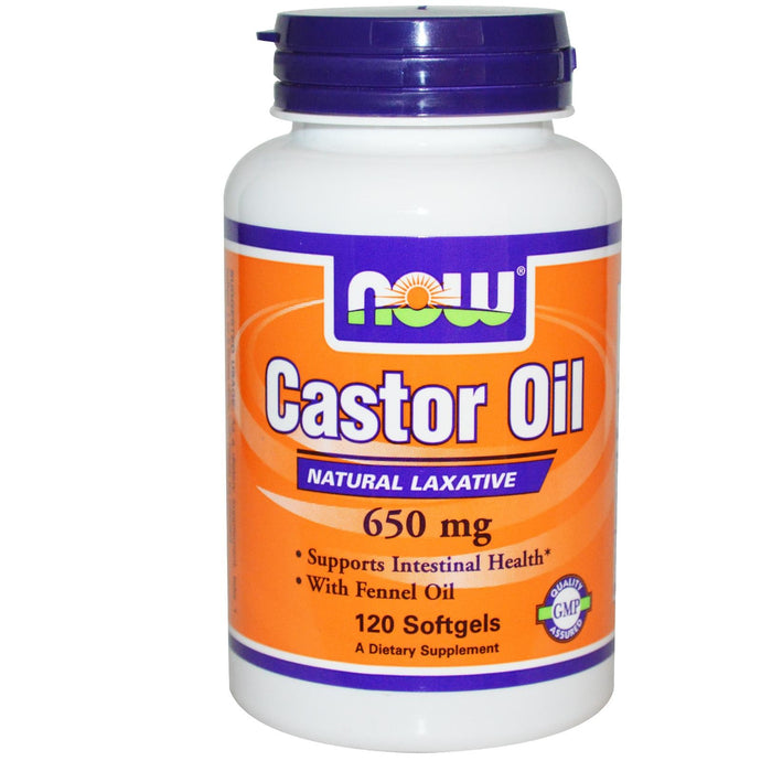 Now Foods Castor Oil 650mg 120 Softgels - Dietary Supplement