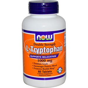 Now Foods L-Tryptophan Double Strength 1000mg 60 Tablets