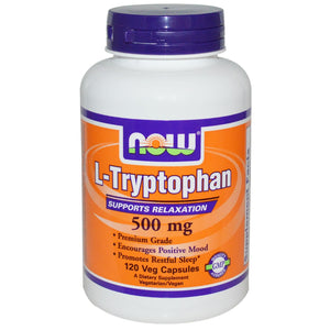 Now Foods L-Tryptophan 500mg 120 Vcaps - Dietary Supplement