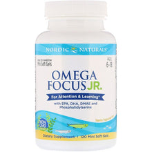 Load image into Gallery viewer, Nordic Naturals Omega Focus Junior 120 Mini Soft Gels