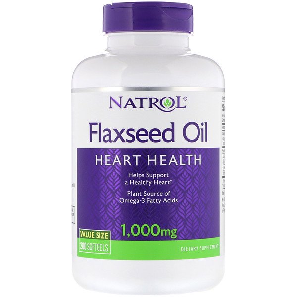 Natrol Flaxseed Oil Heart Health 1000mg 200 Softgels