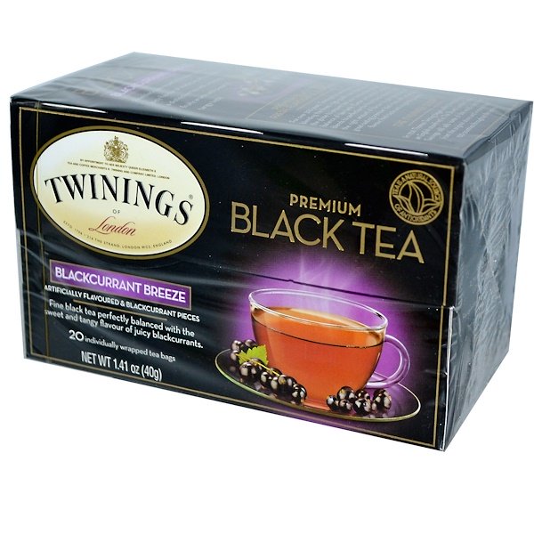 Twinings Premium Black Tea Blackcurrant Breeze 20 Tea Bags 1.41 oz (40g)