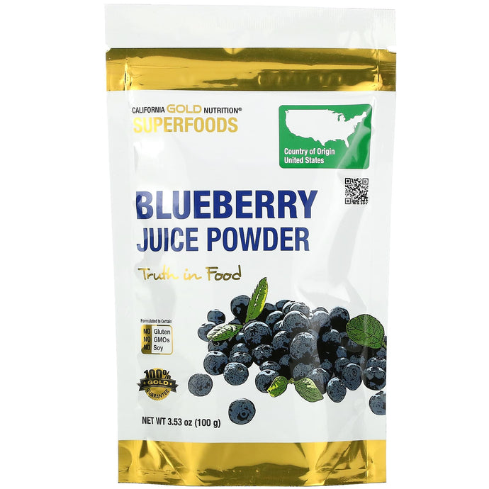 California Gold Nutrition SUPERFOODS - Blueberry Juice Powder 3.53 oz (100g)