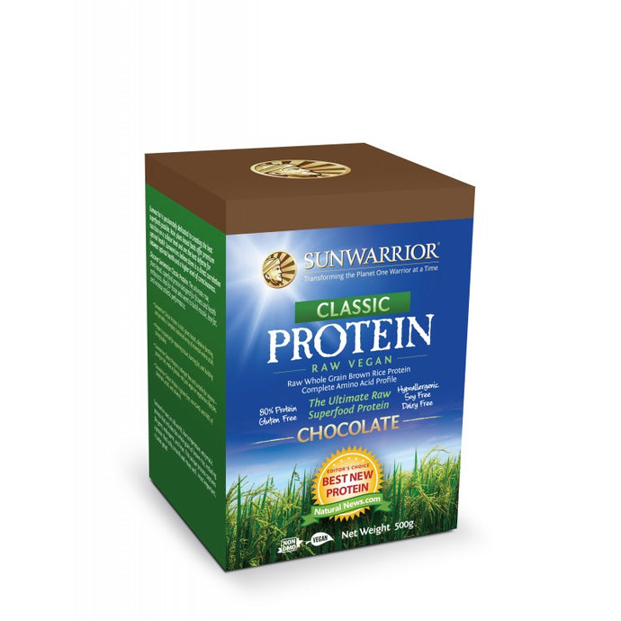 SunWarrior Rice Protein Chocolate 500g 1.1 lbs - Protein Supplement