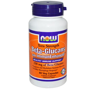 Now Foods Beta-Glucans with ImmuneEnhancer Xtra Strength 250mg 60 Veggie Capsules