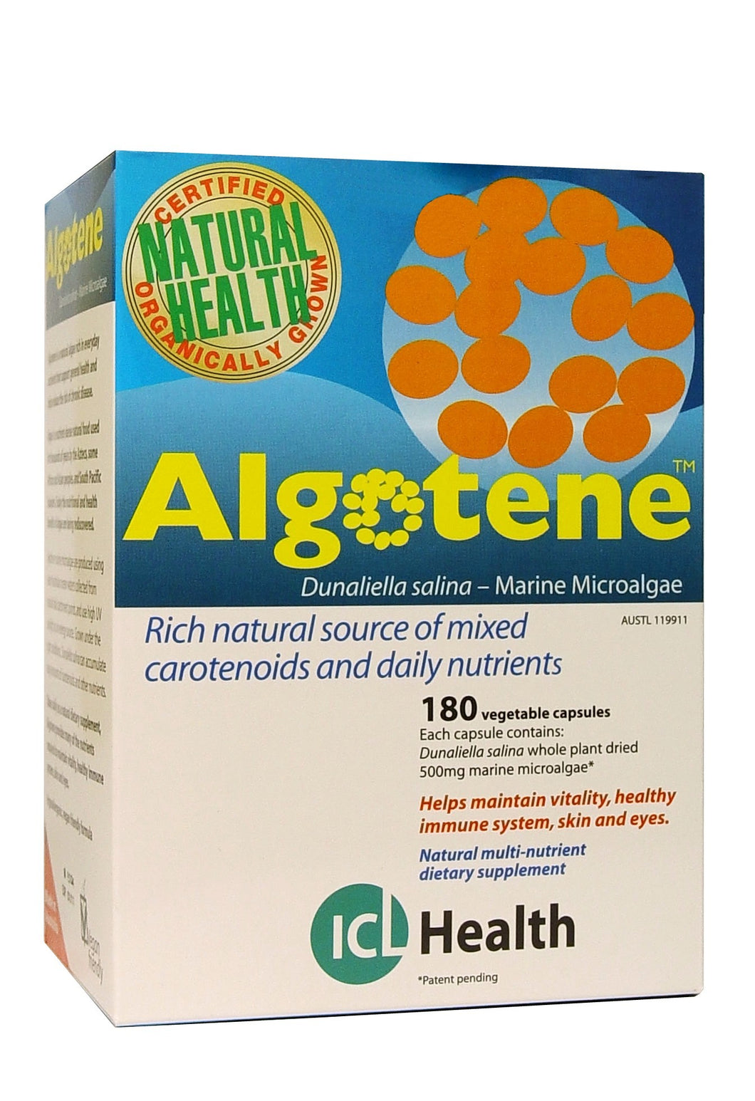 Interclinical Laboratories (ICL) Health Algotene (Microalgae) 180 Vcaps