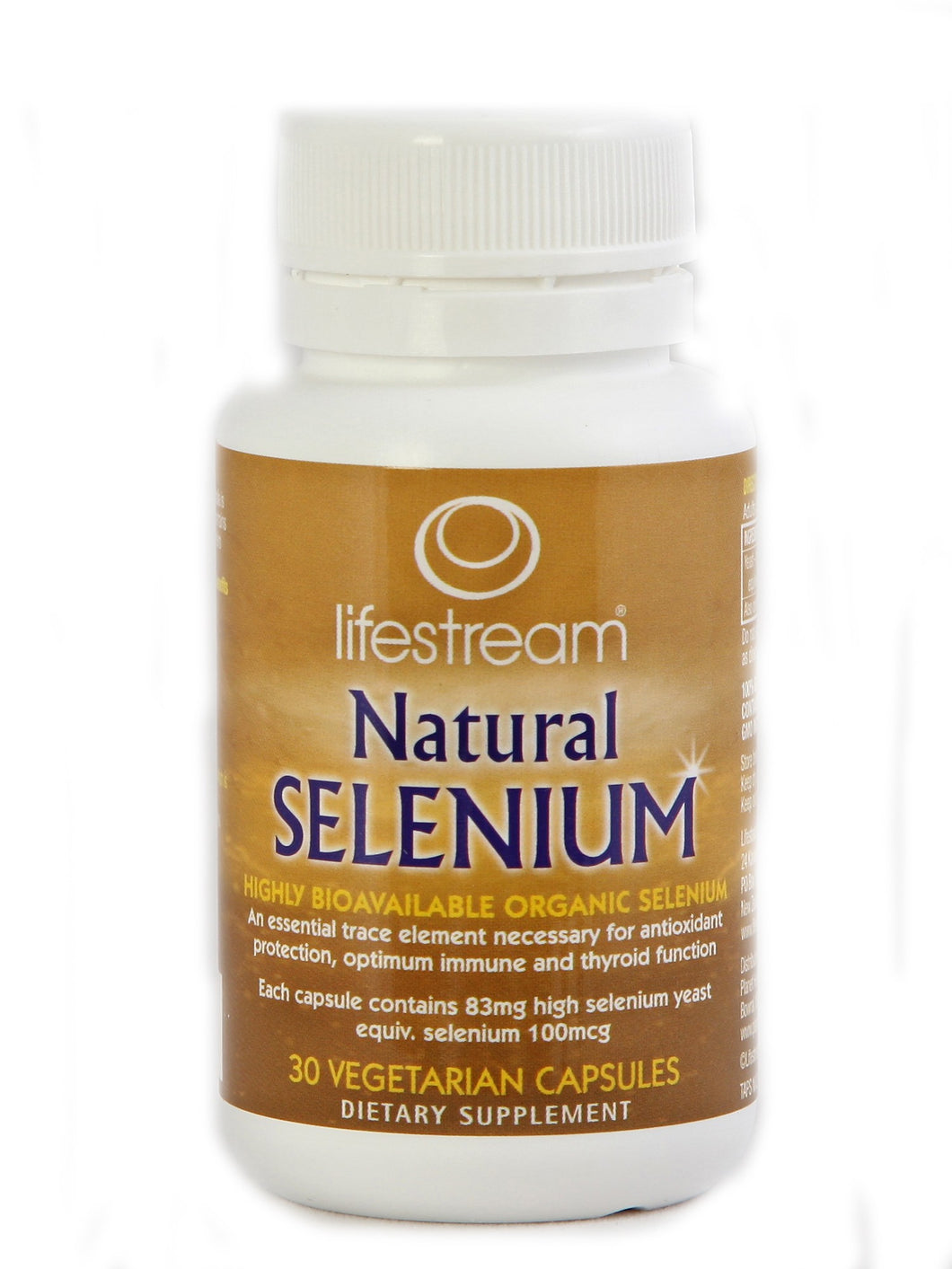 LifeStream Natural Selenium 100 mcg 30 Vcaps - Dietary Supplement