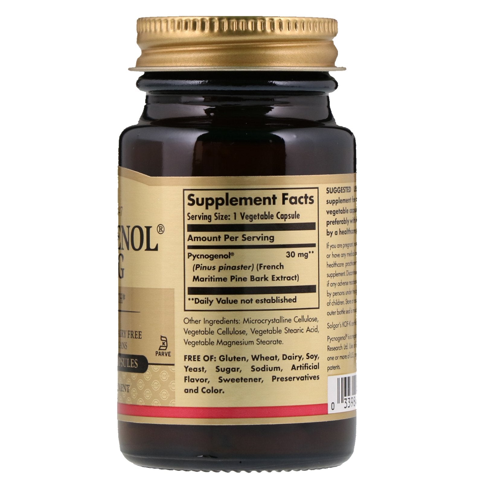 Solgar Pycnogenol® -- 100 mg - 30 Vegetable Capsules