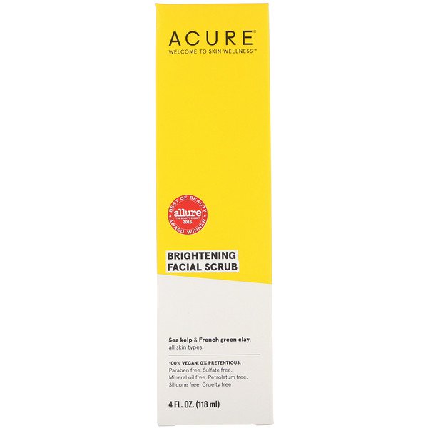 Acure, Brightening Facial Scrub, 4 fl oz (118 ml)