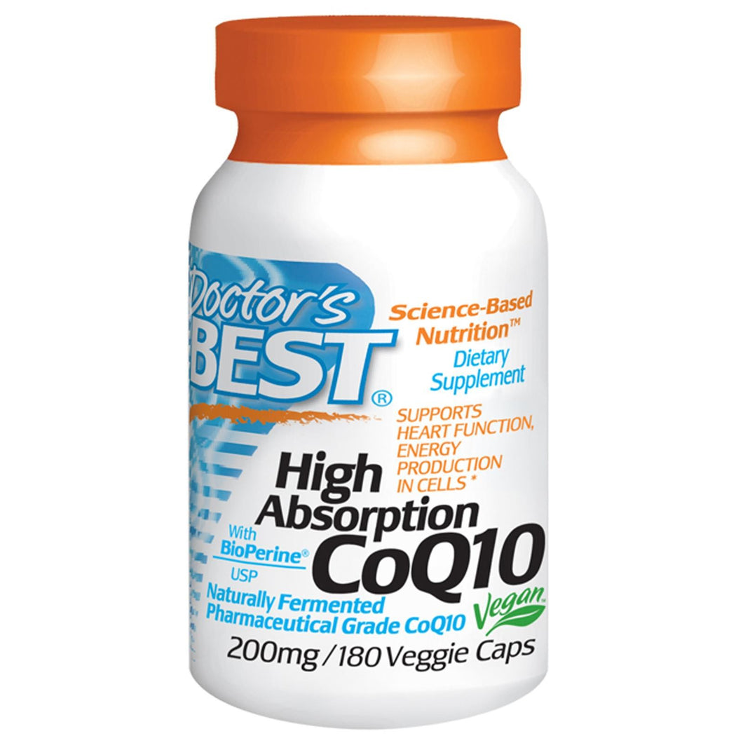 Doctor's Best, High Absorption CoQ10, 200 mg, 180 Veggie Capsules