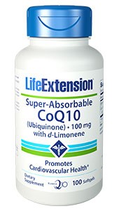 Life Extension, CoQ10, Super Absorbable, with d-Limonene, 100 mg, 100 Softgels