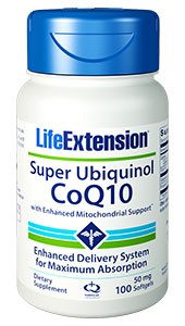 Life Extension, Super Ubiquinol CoQ10, with Enhanced Mitrochondrial Support, 50 mg, 100 Softgels
