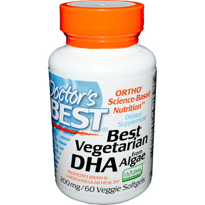 Doctor's Best Best Vegetarian DHA From Algae, 200mg, 60 SoftGels