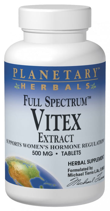 Planetary Herbals, Full-Spectrum, Vitex Extract, 500 mg, 60 Tablets