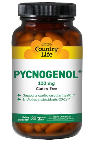 Country Life, Gluten Free, Pycnogenol, 100 mg, 30 Veggie Capsules