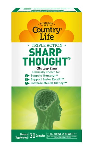Country Life, Gluten Free, Sharp Thought, 30 Capsules