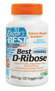 Doctor's Best Best D-Ribose 850mg 120 Veggie Capsules