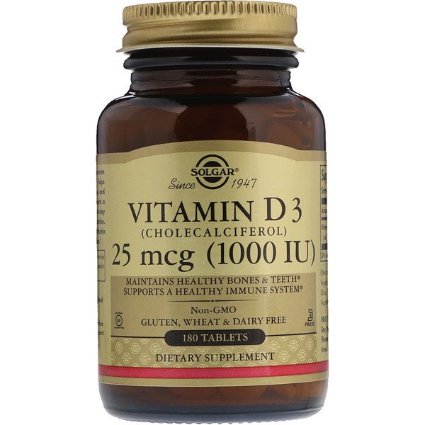 Solgar Vitamin D3 25mcg (1000 IU) 180 Tablets