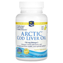 Load image into Gallery viewer, Nordic Naturals, Arctic Cod Liver Oil, Lemon, 250 mg, 90 Soft Gels