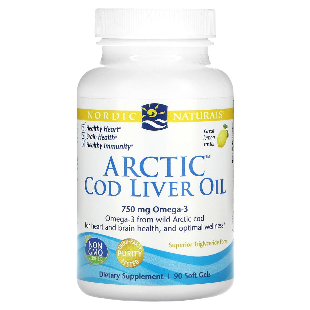 Nordic Naturals, Arctic Cod Liver Oil, Lemon, 250 mg, 90 Soft Gels