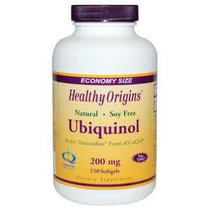 Healthy Origins Ubiquinol (Kaneka QH) Soy Free Non-GMO 200mg 150 Softgels