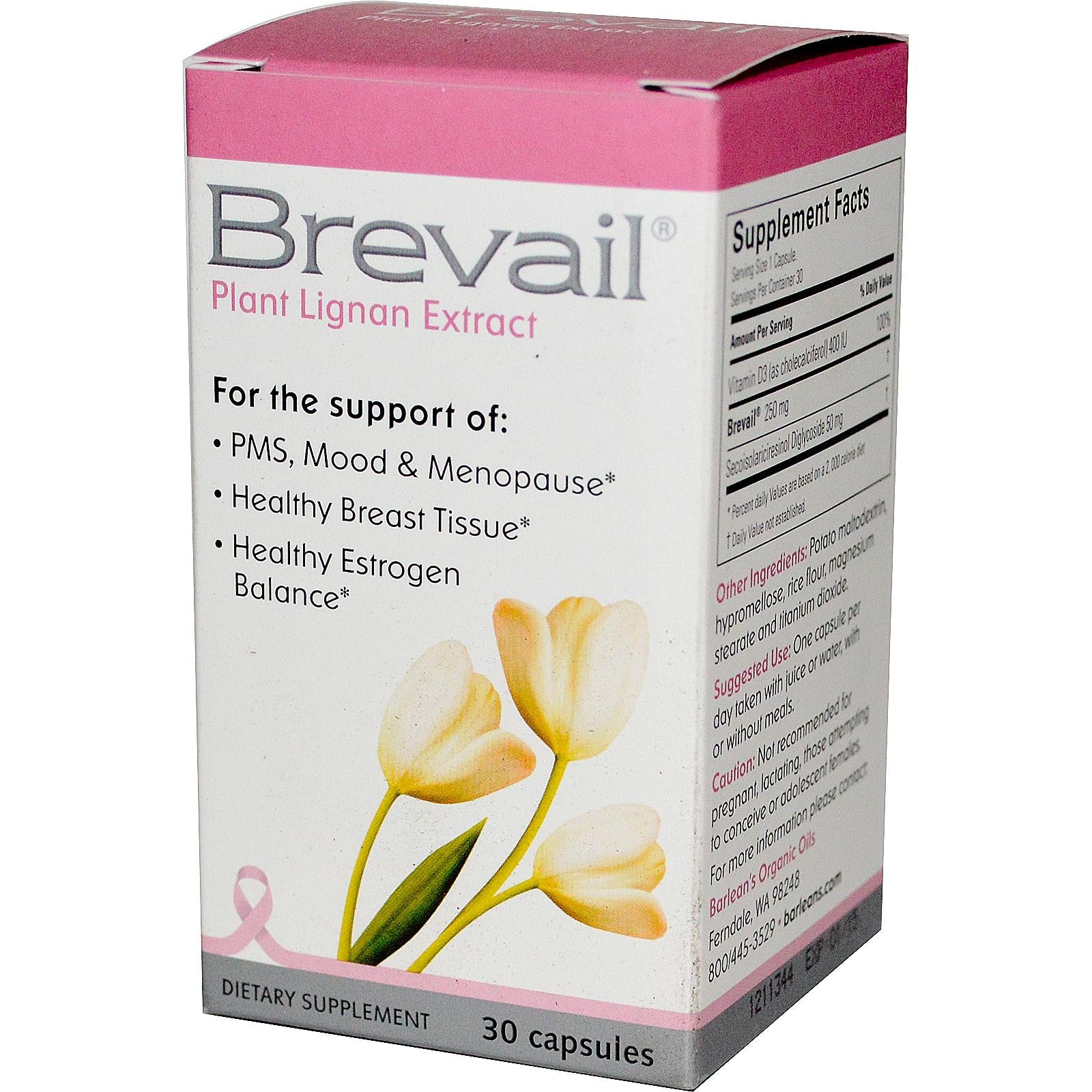 Barleans Brevail Plant Lignan Extract 30 Capsules - Dietary Supplement